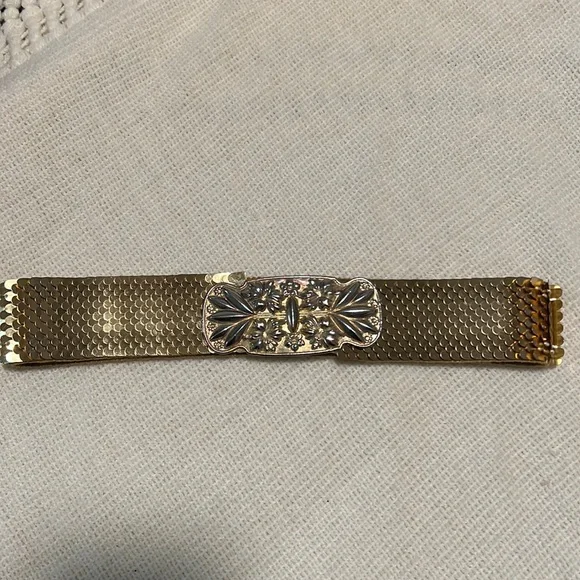 Accessories | Vintage 8s Gold Tone Metal Stretch Belt | Poshmark display picture 3
